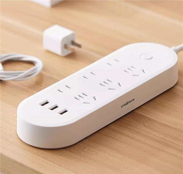 焦点娱乐：新国标五孔+2A1C 吉屋轻智3位3 USB智能插排20.9元